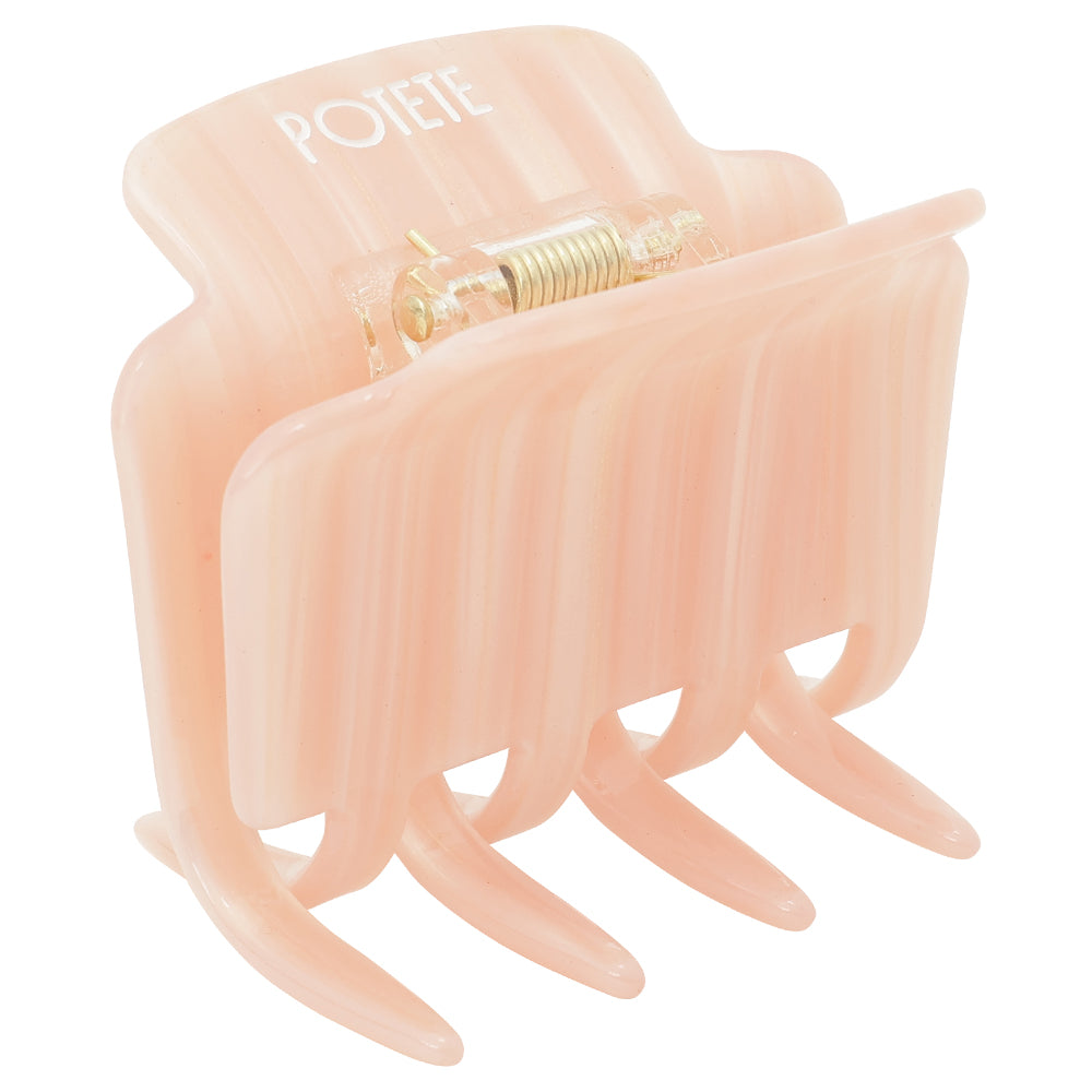 square clip pink stripe