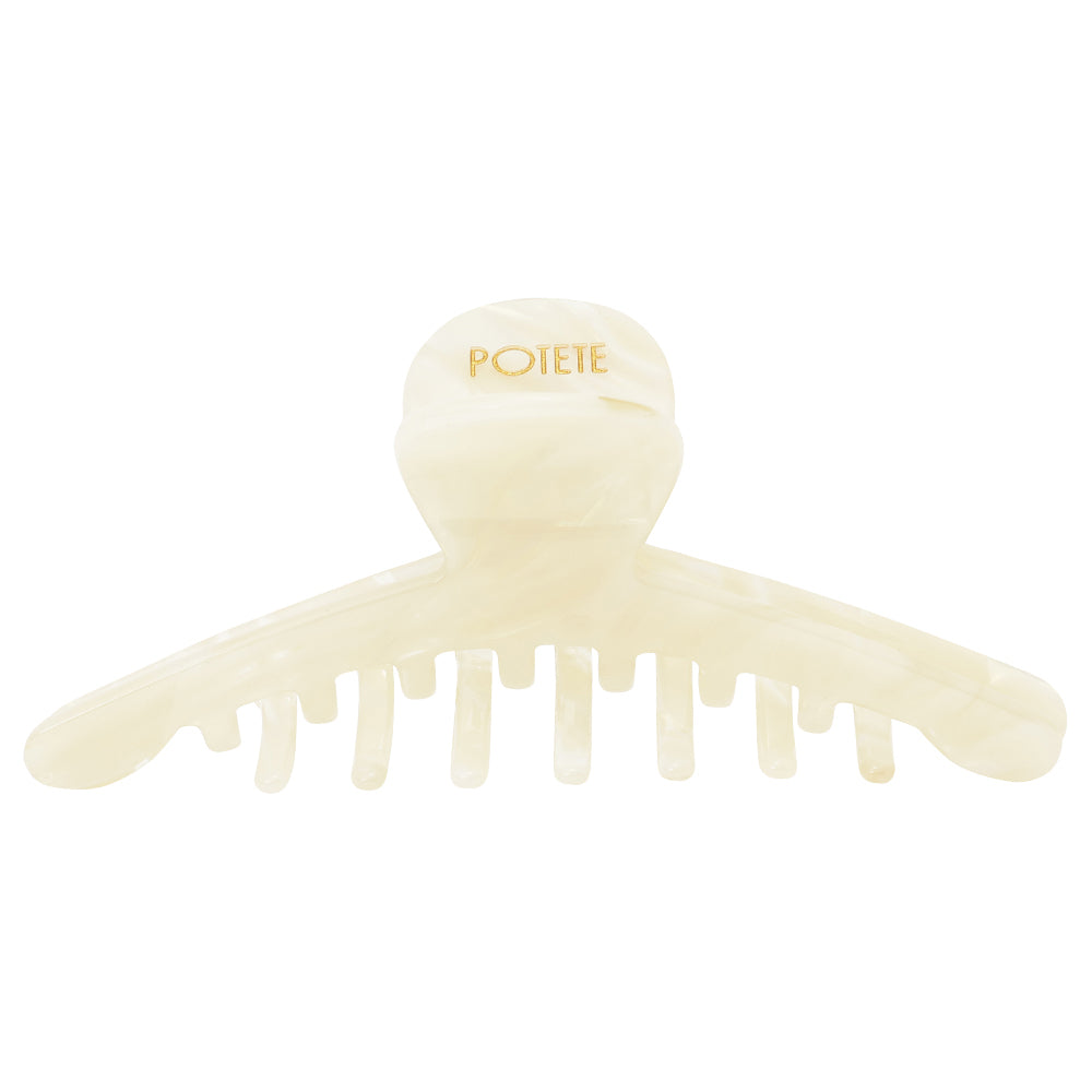 big skinny hair clip wavy white