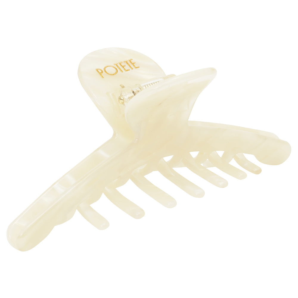 big skinny hair clip wavy white