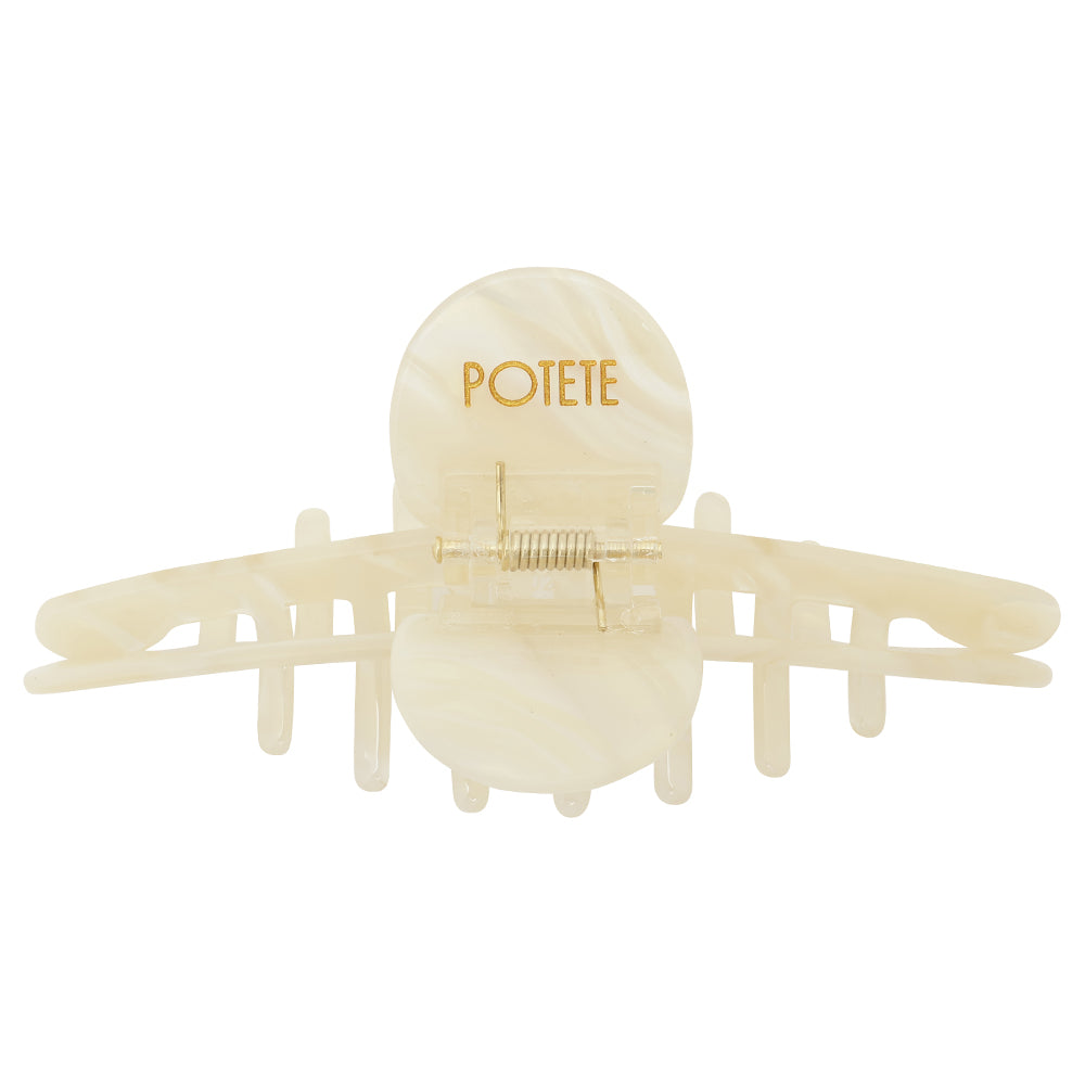 big skinny hair clip wavy white