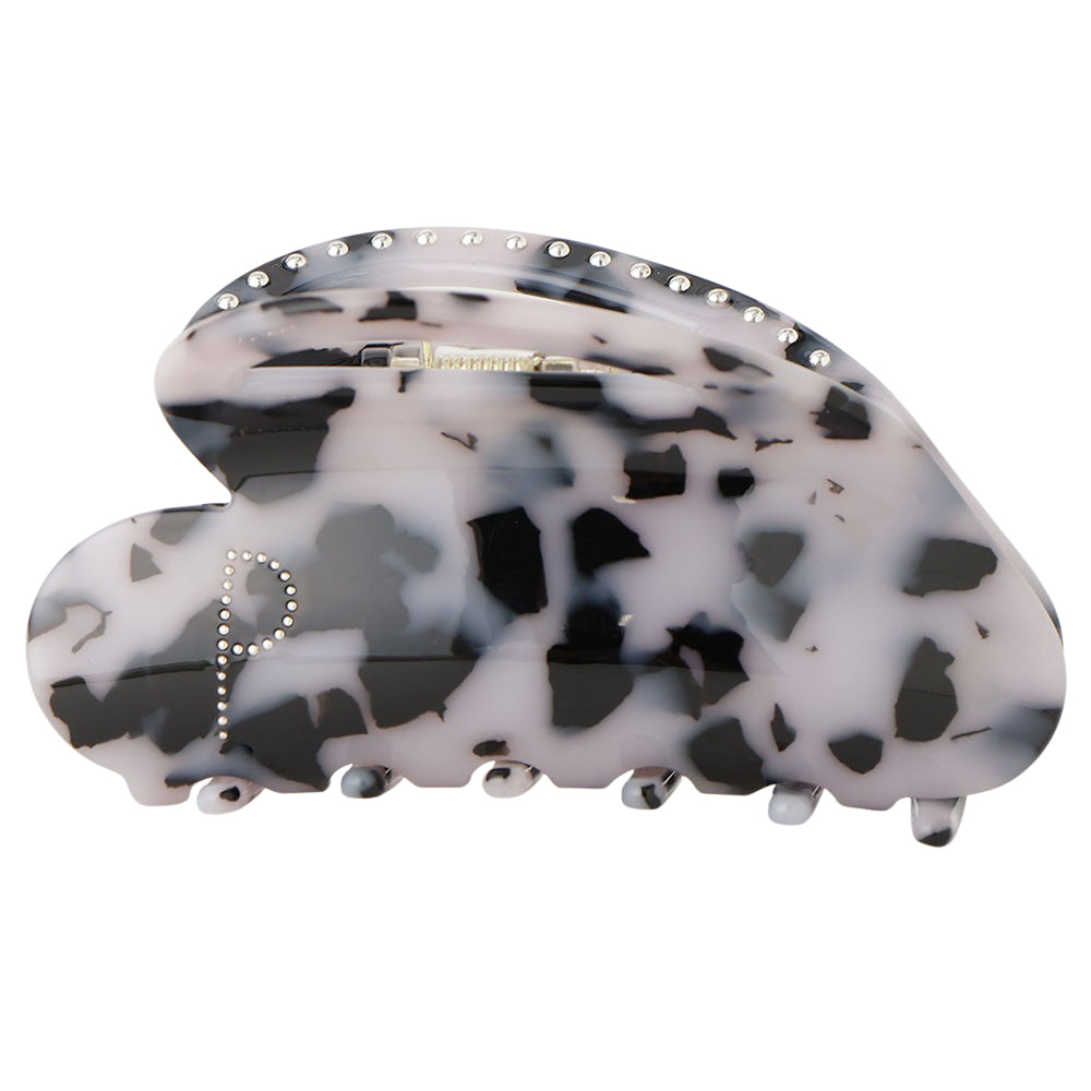 studs heart clip bekko black