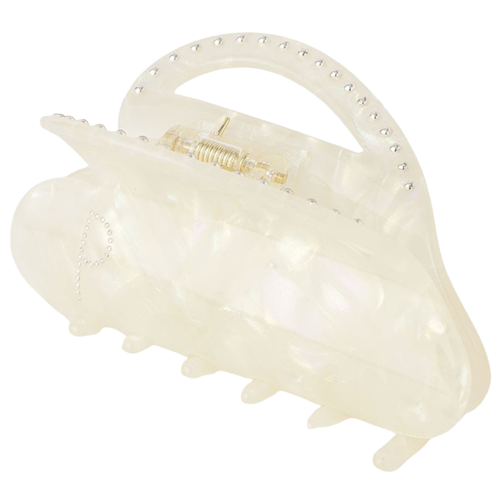 studs heart clip white