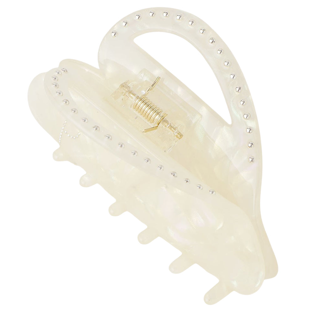 studs heart clip white