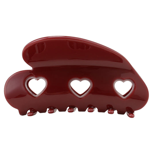 3 heart clip red
