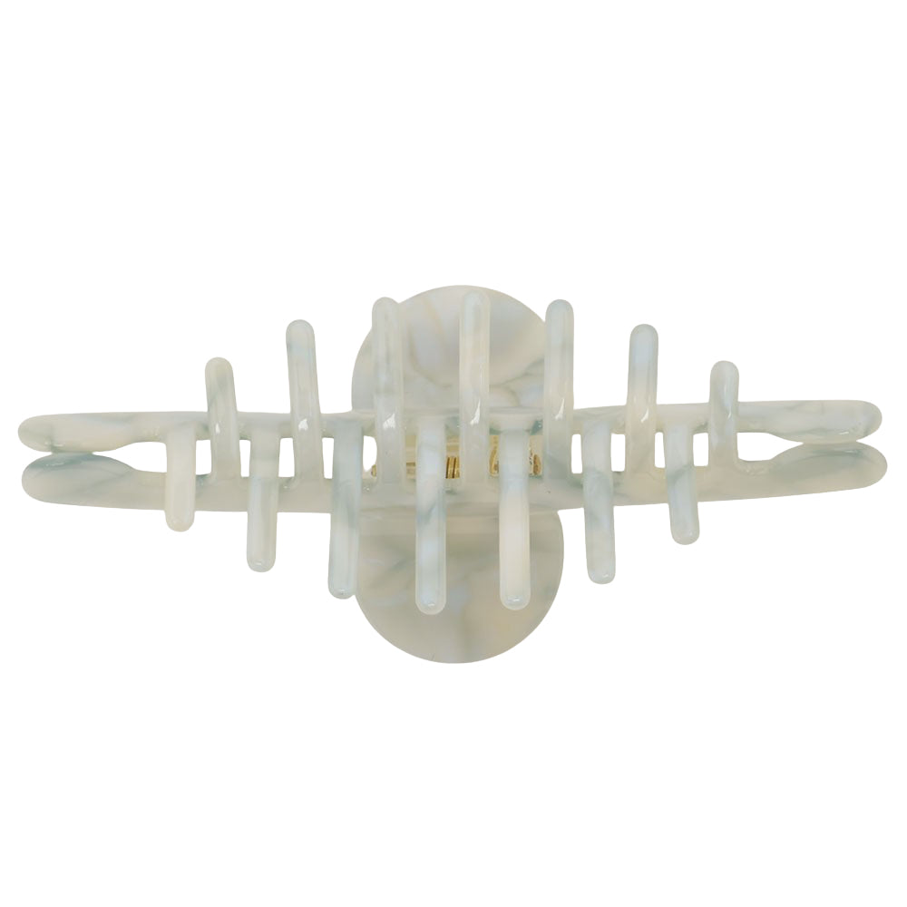 big skinny hair clip blue white
