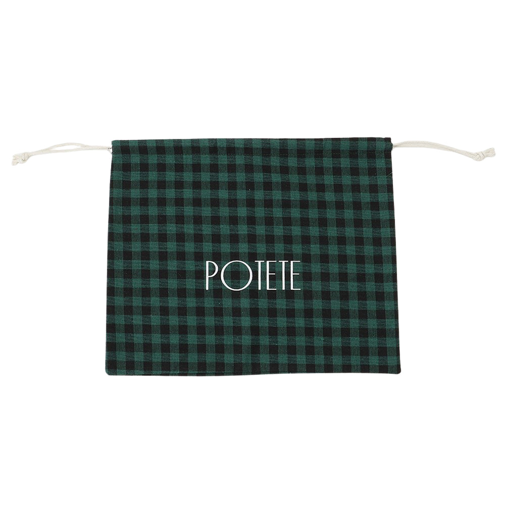 cotton bag green check
