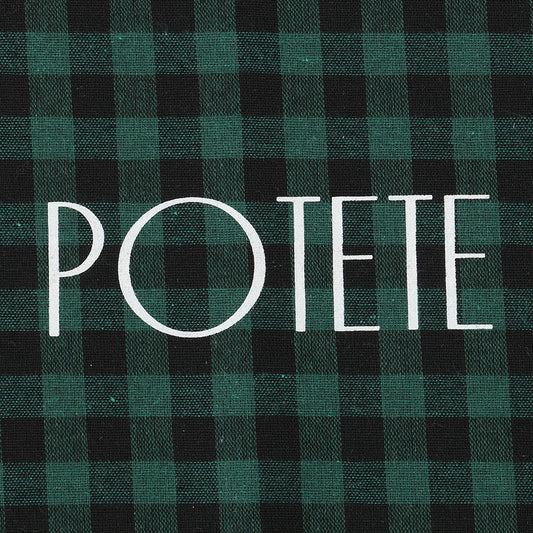 cotton bag green check