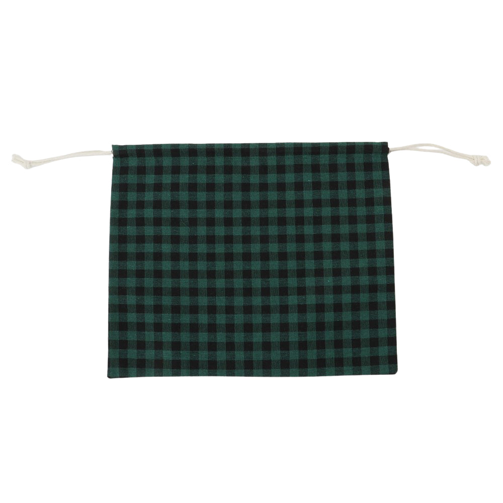 cotton bag green check