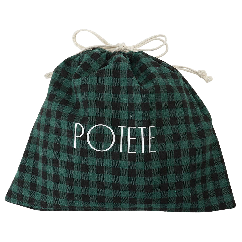 cotton bag green check