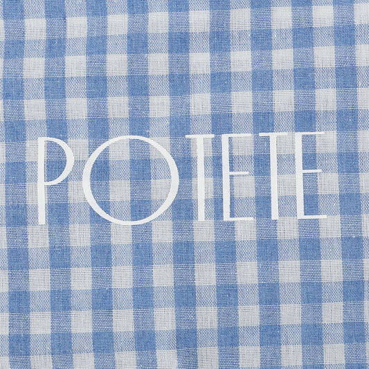 cotton bag blue check