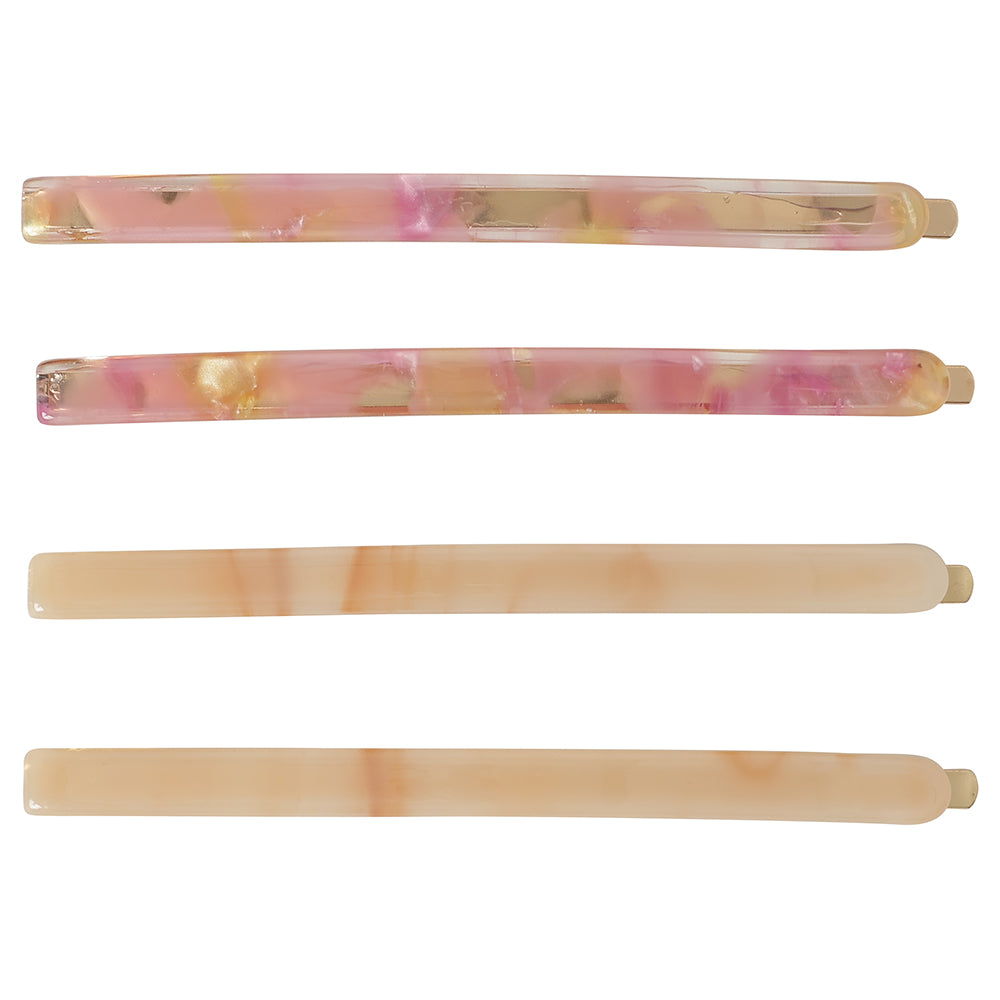4 long pin set beige×pink candy