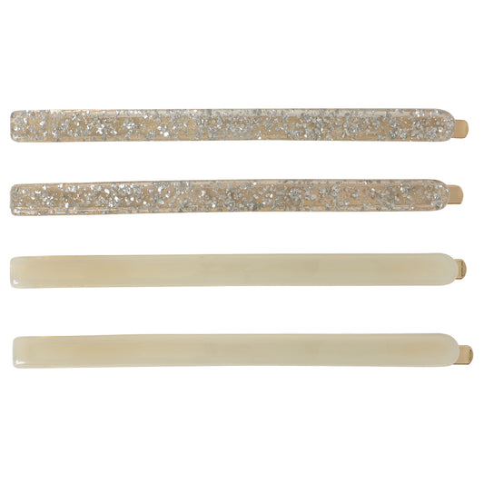 4 long pin set baby blue ×glitter silver