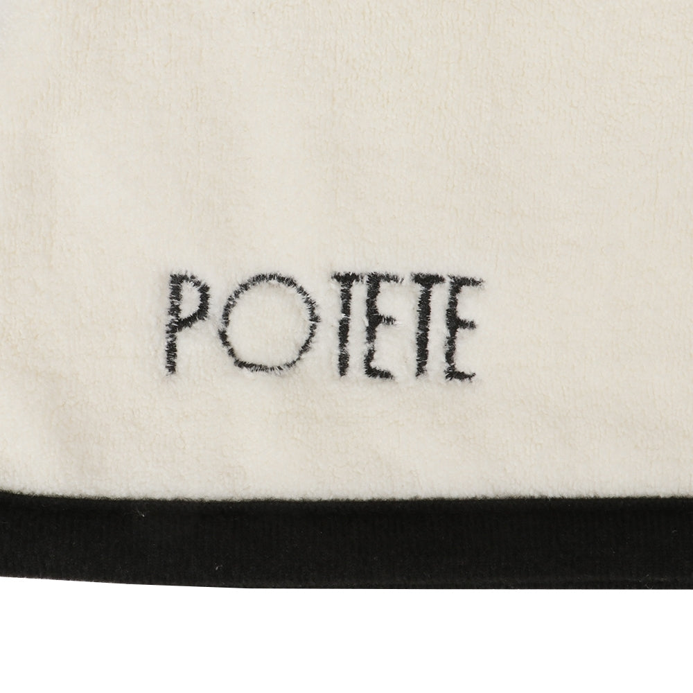 【Kids】 quick hairdry towel white×black