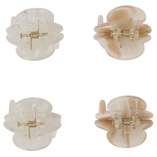 petit petit hair clip stone beige&clear white stone