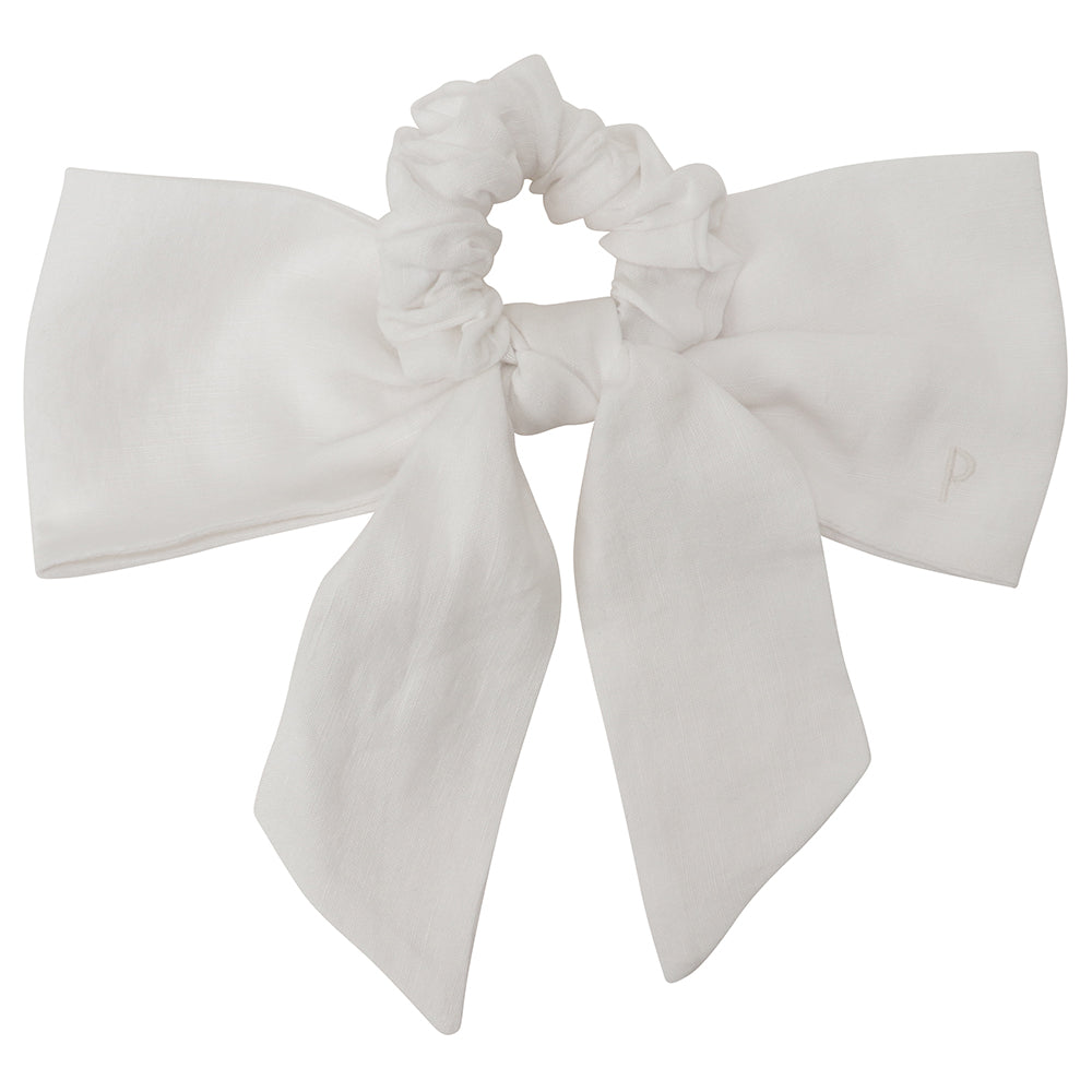 linen ribbon chouchou white