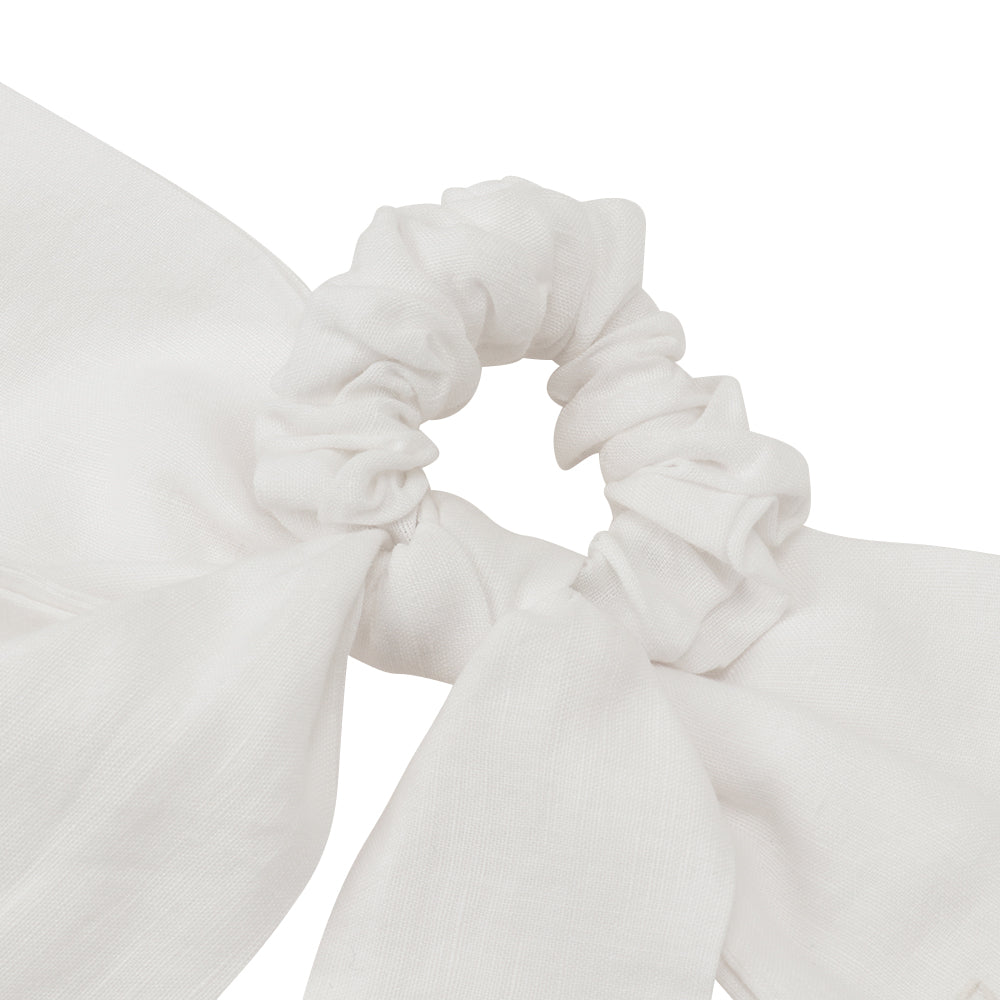 linen ribbon chouchou white