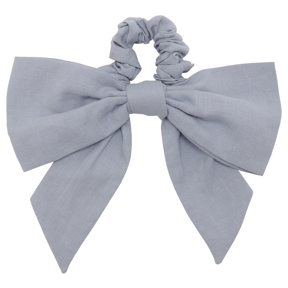 linen ribbon chouchou blue