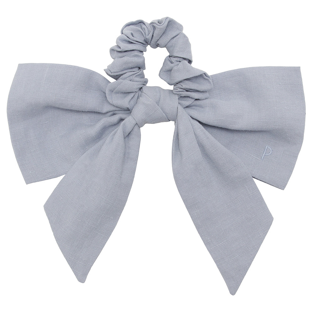 linen ribbon chouchou blue