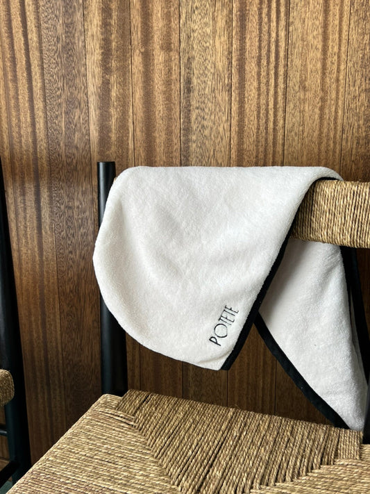 quick hairdry towel white × black