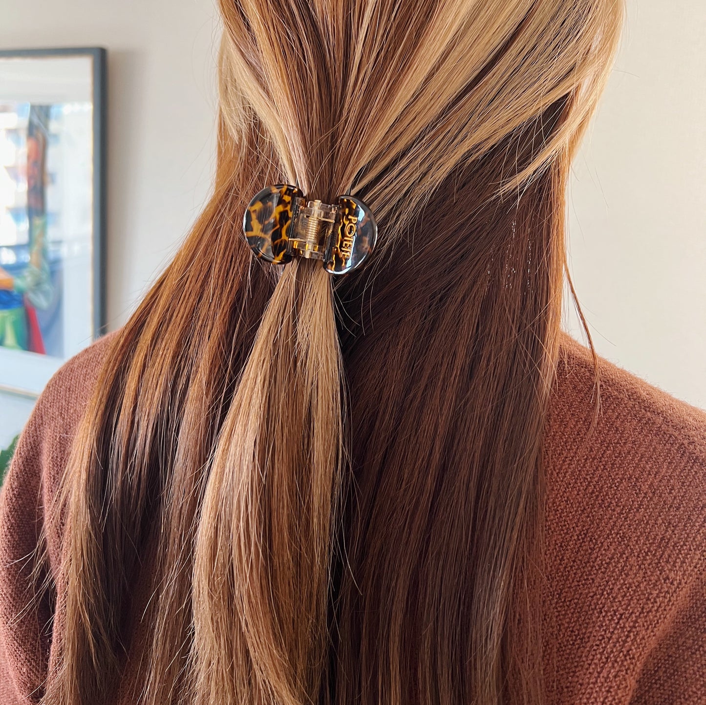 big skinny hair clip bekko leopard
