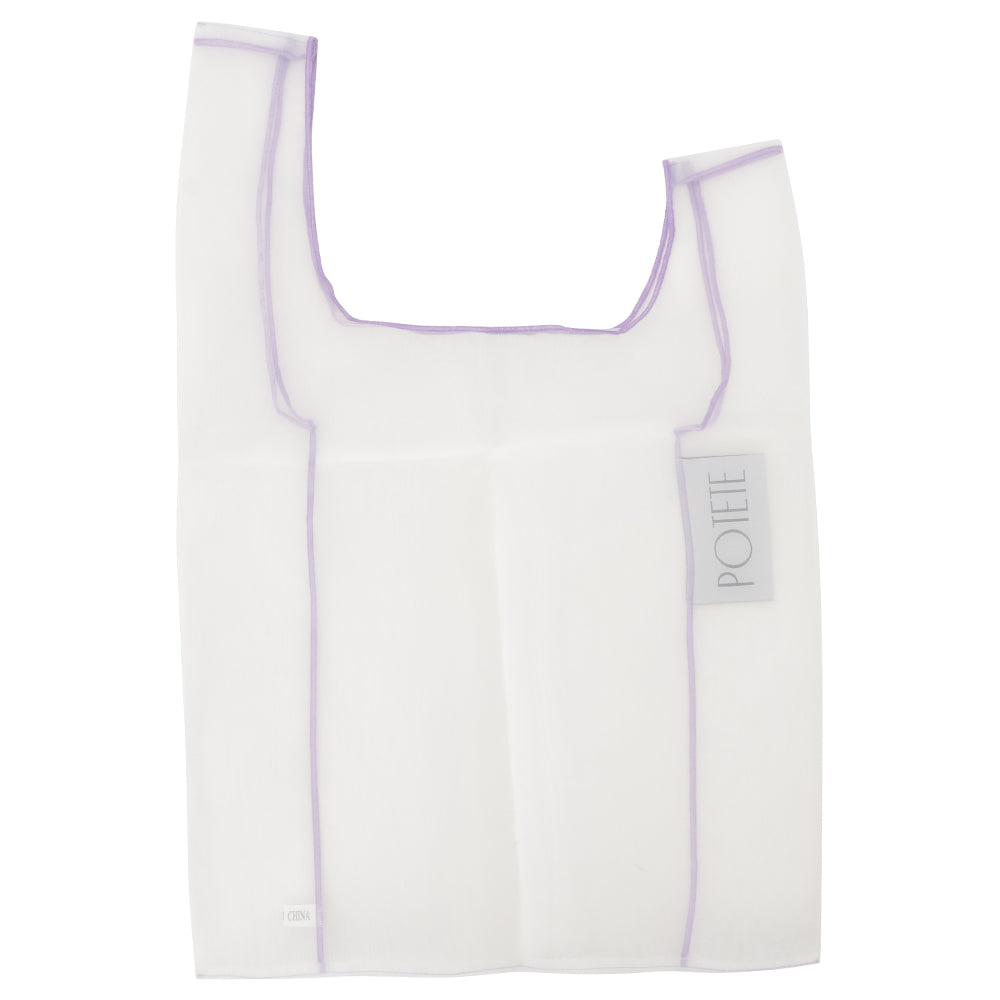 organdy shopping bag sheer white