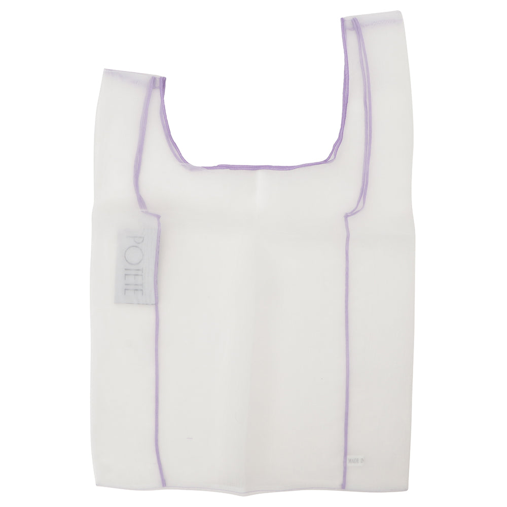 organdy shopping bag sheer white