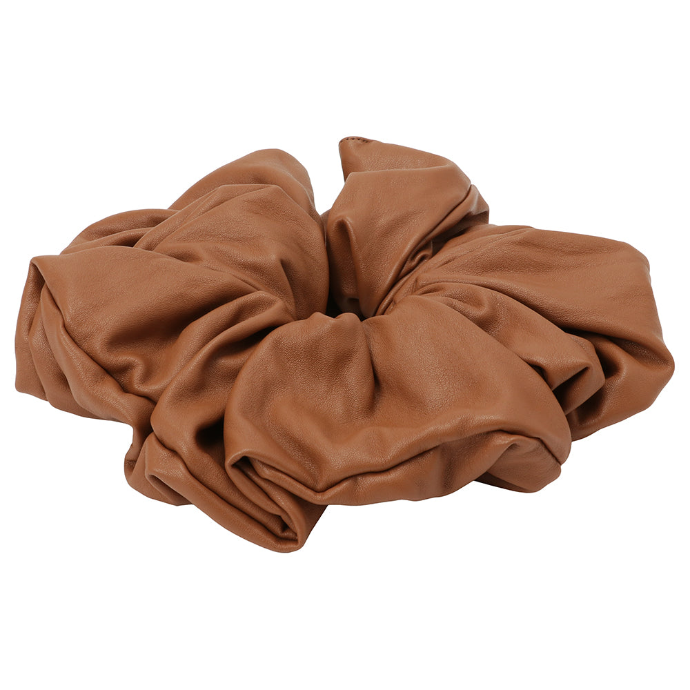 vegan leather BIG chouchou camel