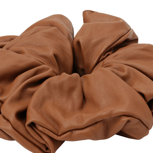 vegan leather BIG chouchou camel