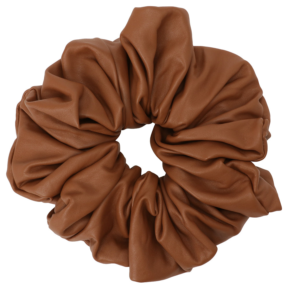 vegan leather BIG chouchou camel
