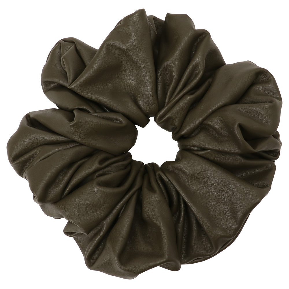 vegan leather BIG chouchou khaki