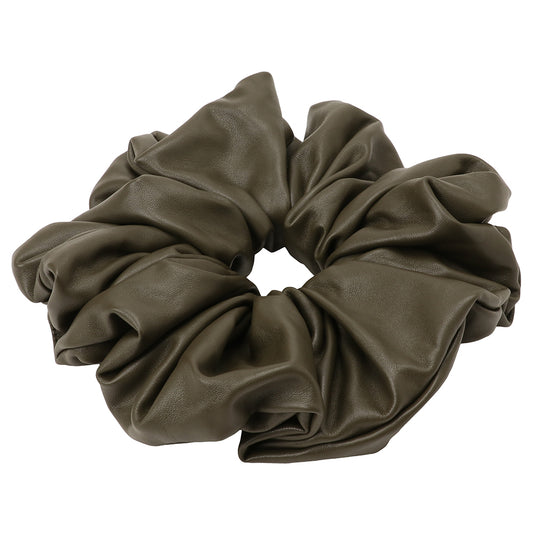 vegan leather BIG chouchou khaki