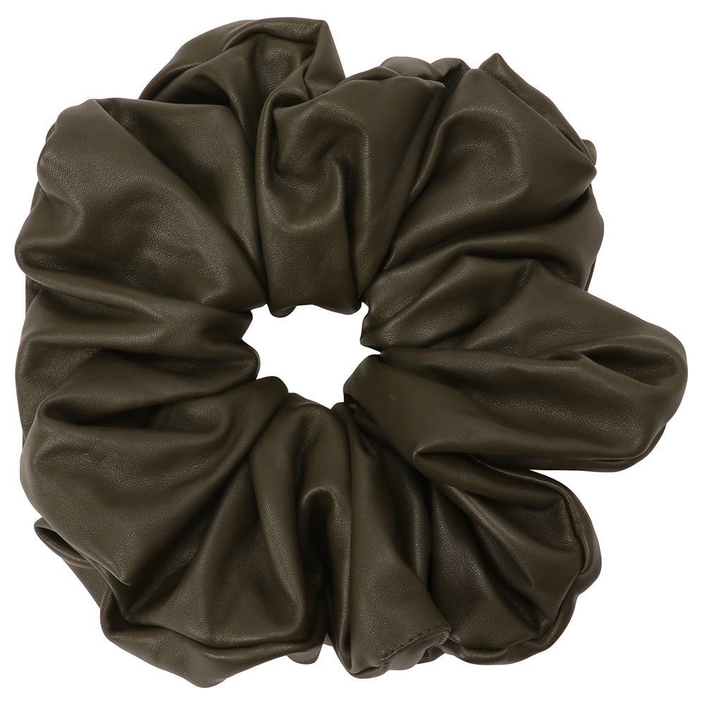 vegan leather BIG chouchou khaki