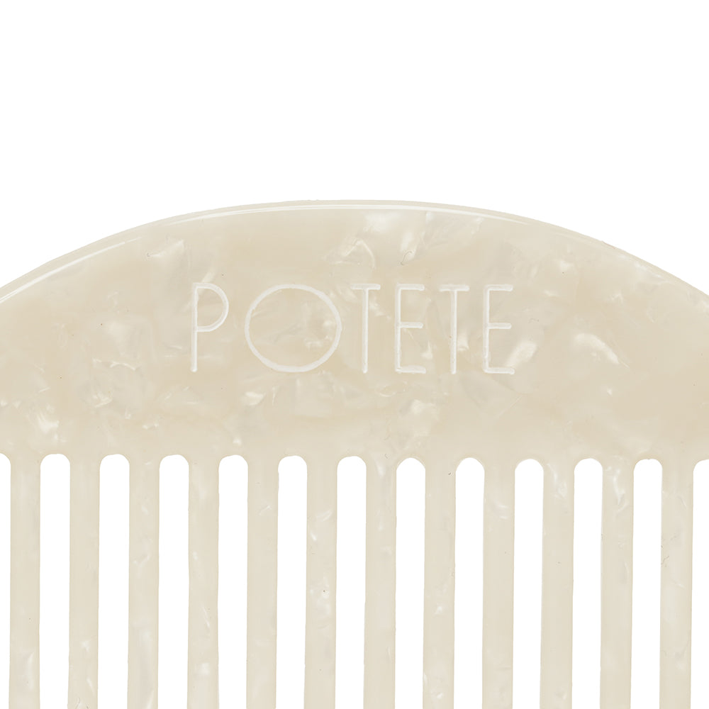 hair comb S pearl white