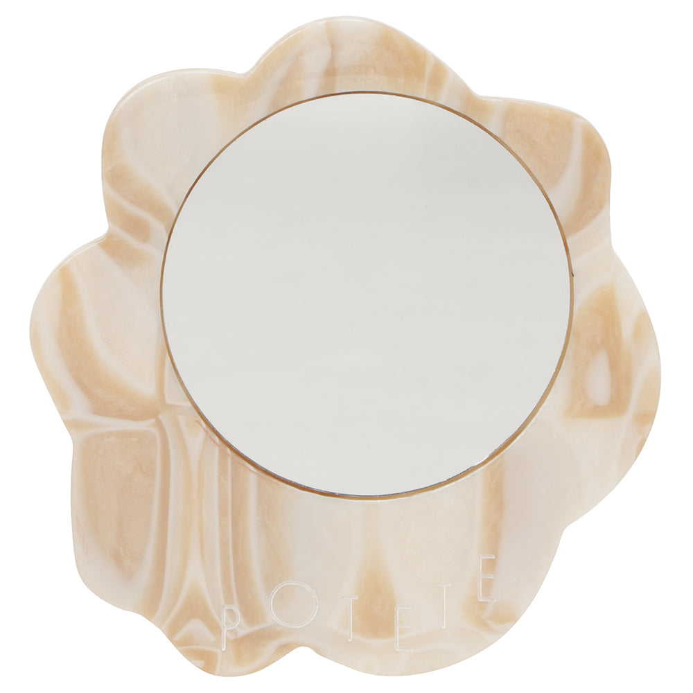 wave mirror stone beige