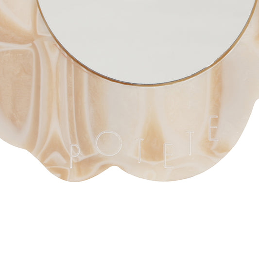 wave mirror stone beige