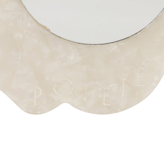 wave mirror white pearl