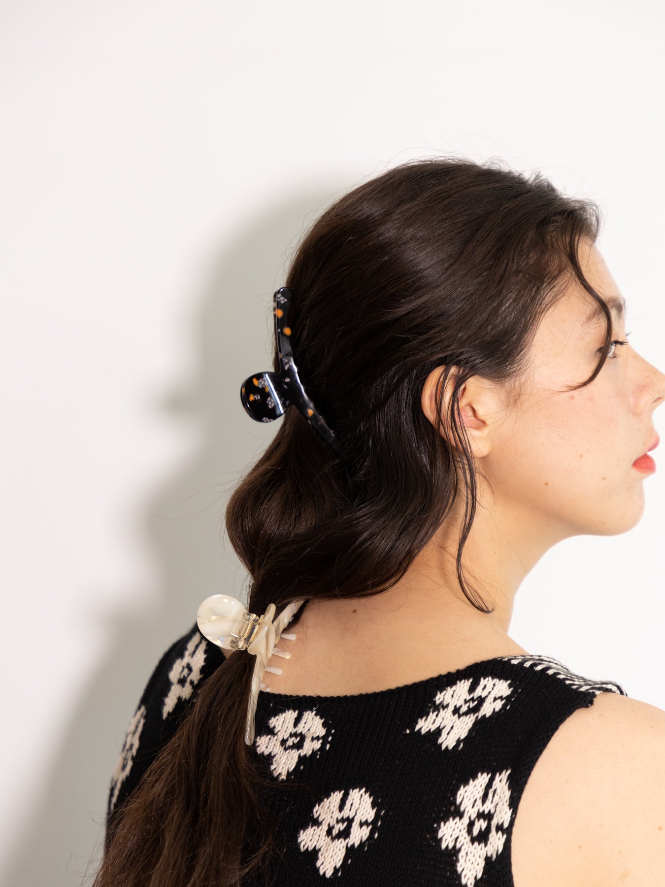 big skinny hair clip chocolate shell