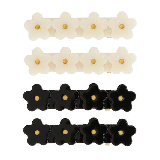 daisy pin set (4pcs) black/white
