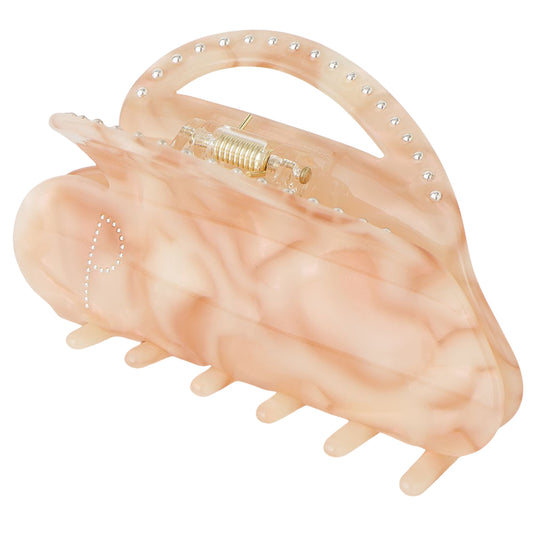 studs heart clip coral pearl