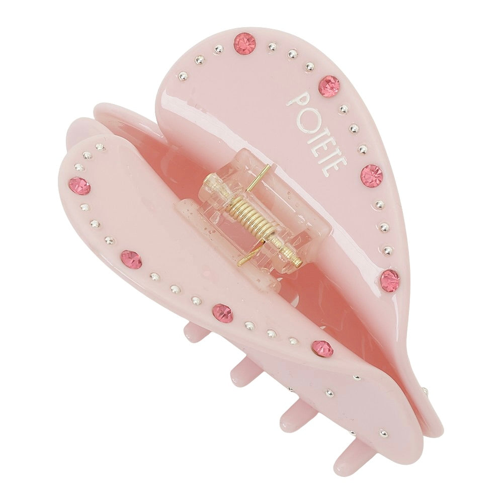 studs heart clip pink