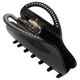 studs big heart clip black