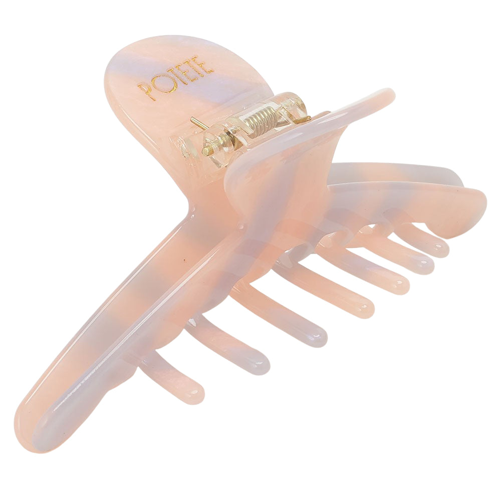 big skinny hair clip pearl pink