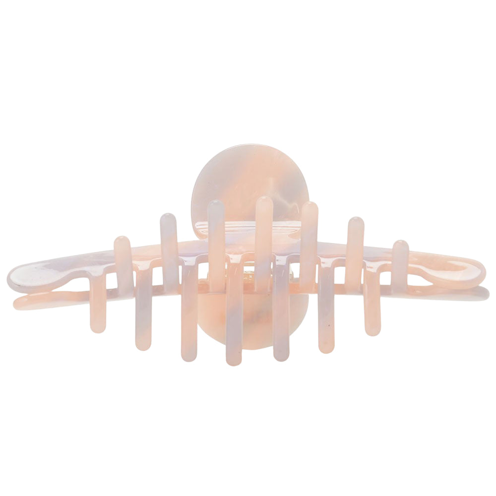 big skinny hair clip pearl pink