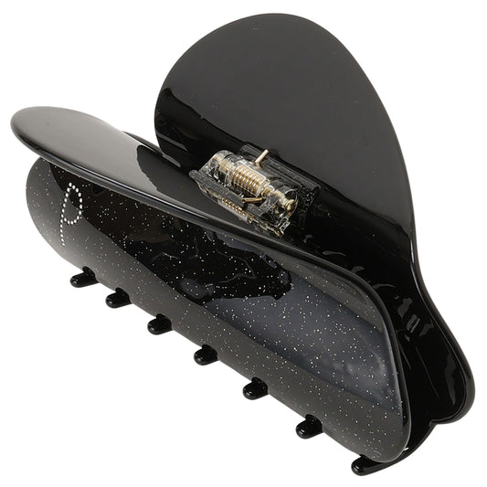 big heart clip glitter black