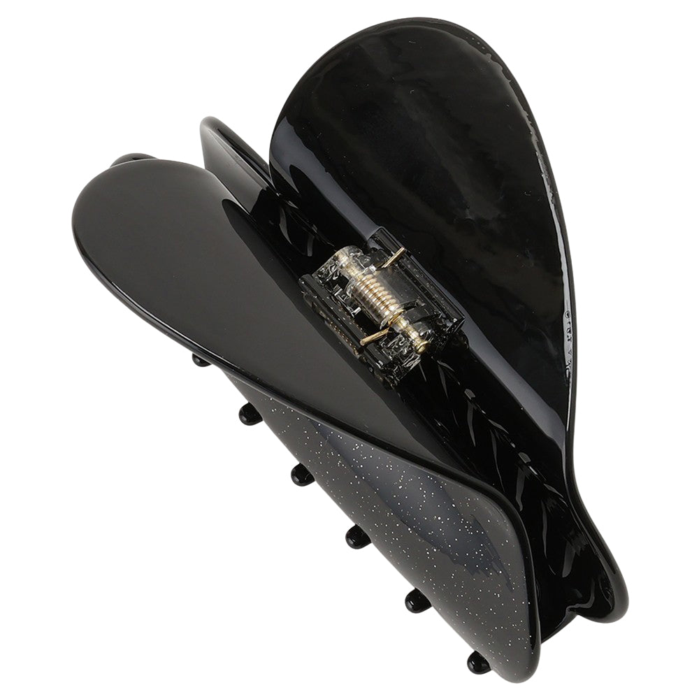 big heart clip glitter black