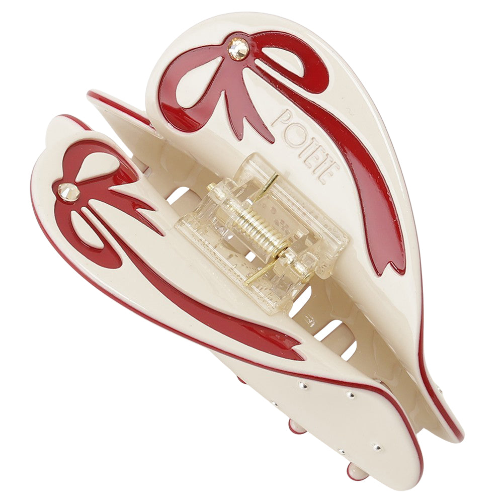 ribbon heart clip strawberry