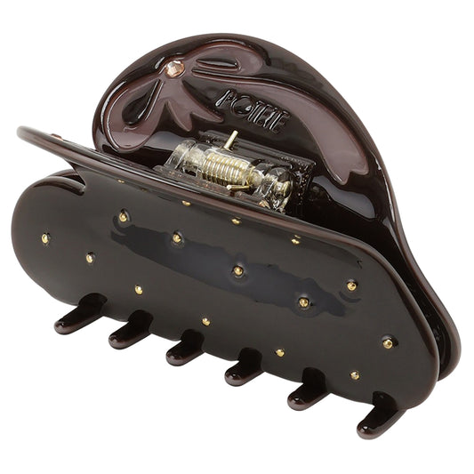 ribbon heart clip espresso