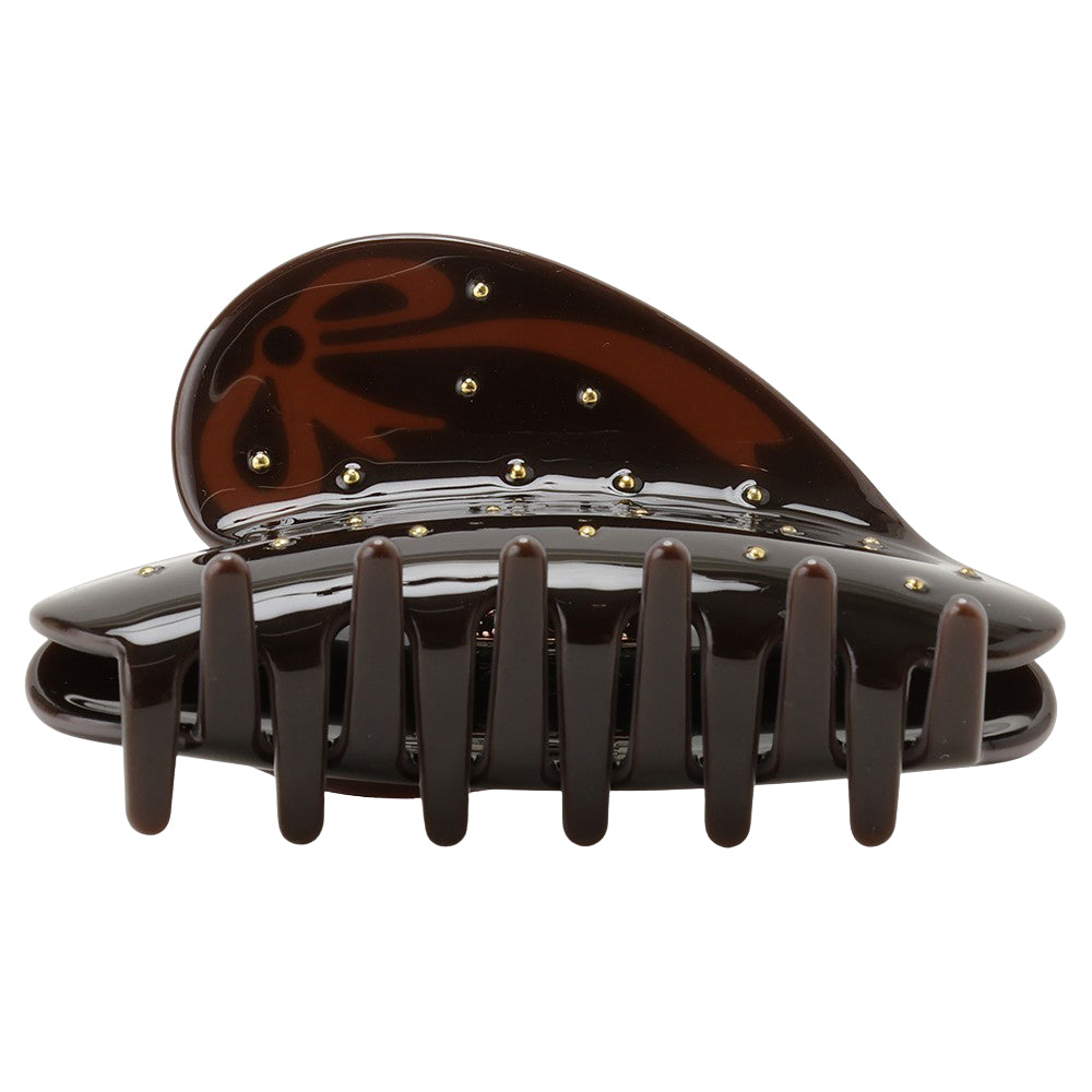 ribbon heart clip espresso