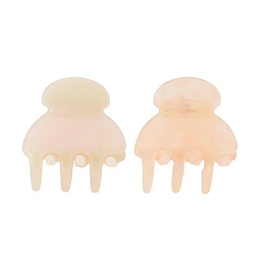 petit petit hair clip  white aurora×clear pink