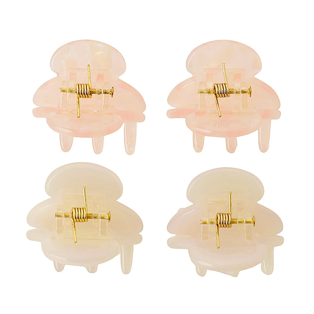 petit petit hair clip  white aurora×clear pink